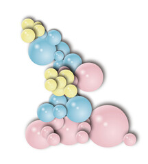 Pastel balloons create a whimsical, modern decoration perfect for birthday parties, baby showers or cheerful promotions adding a touch of elegance and joy to any design project
