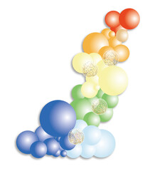 Celebrate with vibrant rainbow balloons, perfect for parties, birthdays, and festive occasions, adding a touch of joy and whimsy to your designs and creative projects