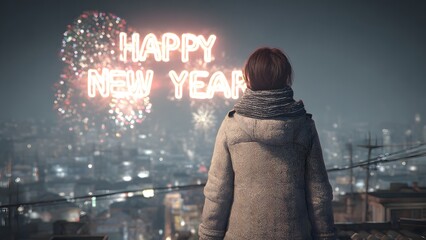 Golden 2026 numbers with holiday tree and gift boxes