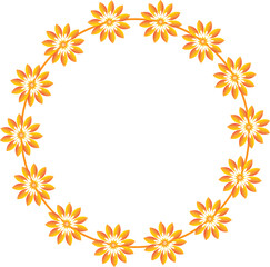 Floral border frame design with yellow daisy flowers, a beautiful spring illustration