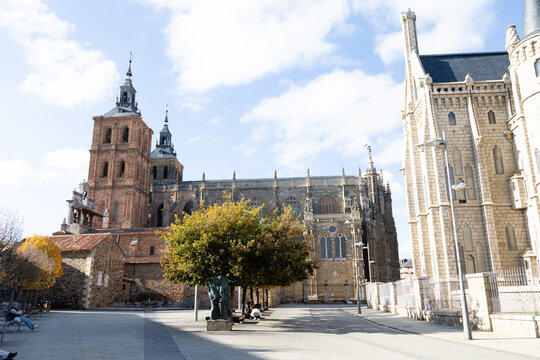 Detail of the Astorga Cathedral, which began to be built in the fifteenth century called the cathedral of Santa Maria, is Astorga, Spain