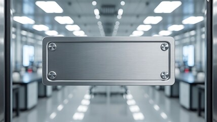 Brushed aluminum nameplate with rivets metal silver