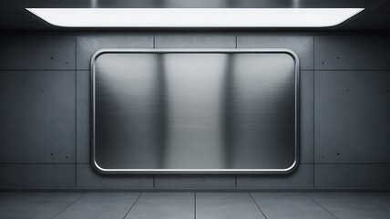 Brushed metal panel on concrete wall metallic panel