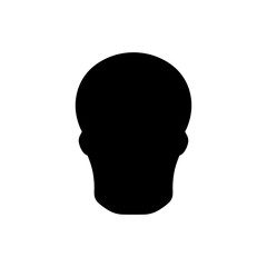 Cartoon skull silhouette vector flat design on white background.
