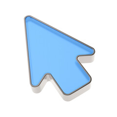 Glass arrow on white background. Isolated 3D illustration