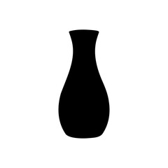 Glass vase silhouette vector flat design on white background.