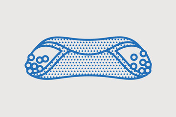 Cannoli with chocolate. Line art, minimalist style. Vector illustration. Bakery collection.