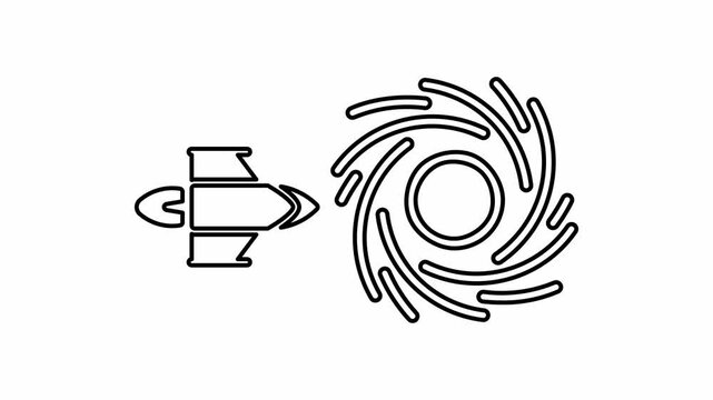 The black hole icon is displayed on a white background.