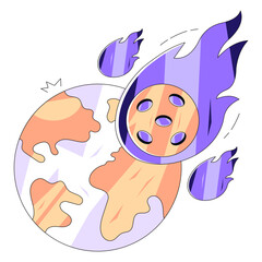 An illustration design of comet, fireball vector