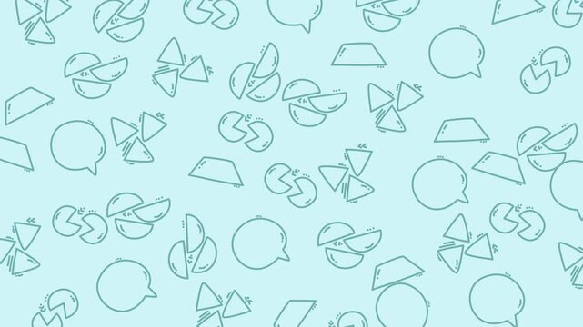 Seamless Pattern of Speech Bubbles and Chat Icons on Light Blue Background, Digital Illustration, Graphic Design, Flat Lay View, Communication Concept