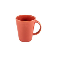 Red ceramic coffee cup isolated over white background