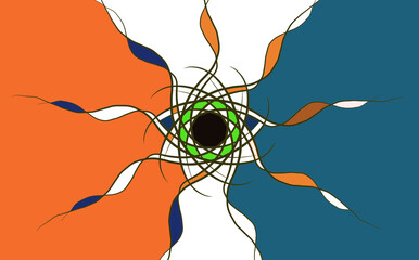 Symbolic spider on a web