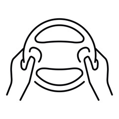 Driving safety icon shows hands gripping a steering wheel with focus on responsible and safe driving practices
