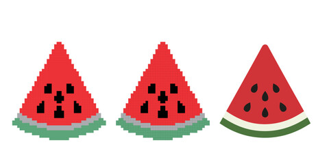 Fototapeta premium pixel art vector of watermelon
