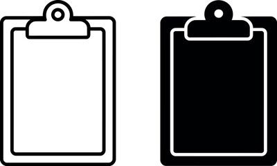 Minimalist clipboard icon design in white and black showcasing document management tools for business tasks and project planning