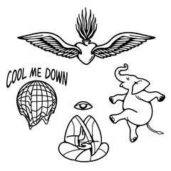 SURREAL DOODLE ICONS: ZEN, MELTDOWN, AND SACRED HEART