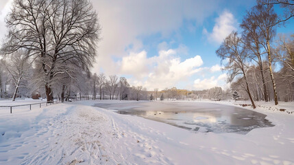 A Park of Quiet Dreams. Nature delicate artistry captured in frost and sunlight