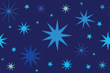 Blue background winter seamless pattern with Christmas snowflakes vector decoration