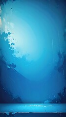 Artistic, abstract digital painting with shades of blue and white