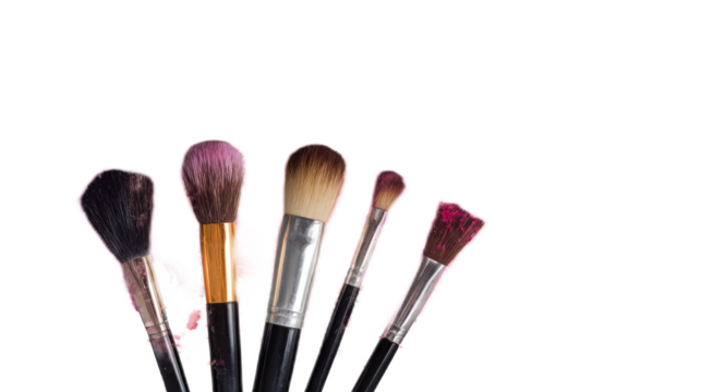 A Set of Beauty Makeup Brushes with Different Sizes and Shapes for Professional and Personal Use in Various Cosmetic Applications - Powered by Adobe