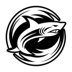 Set of Glyph Style Wild Shark Icons 
