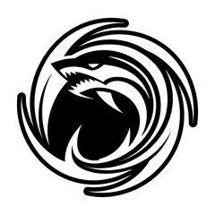 Naklejka premium Collection of Glyph Style Shark Logos