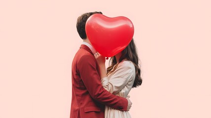 Couple love heart romance valentine relationship happy celebration romantic together balloon