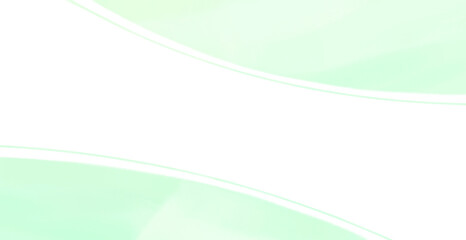 パステルな緑色の水彩で描かれた曲線デザインの背景フレーム