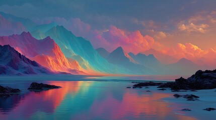Psychedelic vivid dreamscape