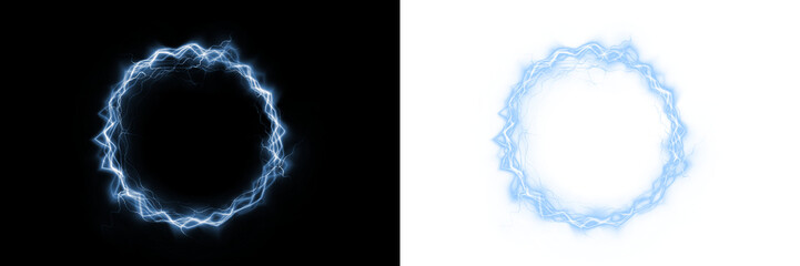 Naklejka premium A PNG overlay of lightning and electric energy effects, ideal for scifi and tech visuals. Transparent photo