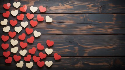Valentine hearts love wood background heart romantic wooden red valentine's day romance happy holiday