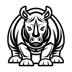 Glyph style icon showing a rhino head