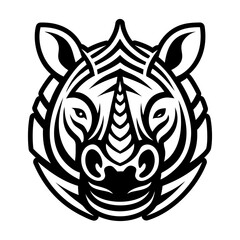 A glyph style icon showing a rhino mascot