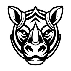 A glyph style icon showing a rhino logo