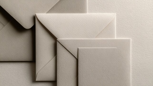 Elegant stationery set with envelopes and cards on textured background,National Letter Writing Day