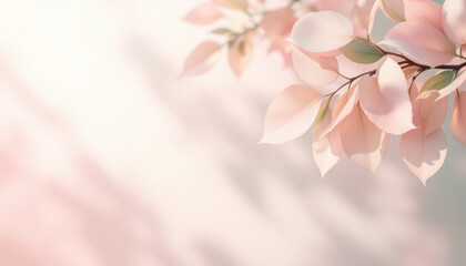 Soft Pink Leaves in Natural Light for Minimalist Candid Photography