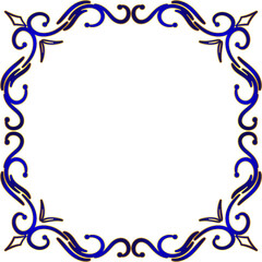 Golden Blue Floral Frame Ornament