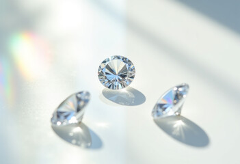 Sparkling Diamonds on White
