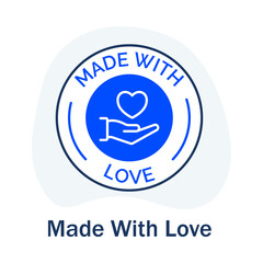 Made With Love Seal Icon - Handmade Product - Artisan Quality - Heartfelt Craft - Vector