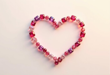 Obraz premium Gemstone Heart on White