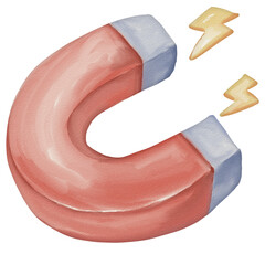 Watercolor Magnet with Lightning Bolts