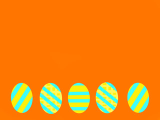 Easter eggs on orange background 
