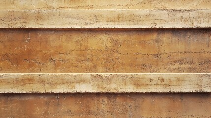 Abstract close up of a textured earthen wall with horizontal bands shows natural earthy coloration details.