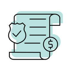 Liability color shadow thinline icon , vector, pixel perfect, illustrator file 
