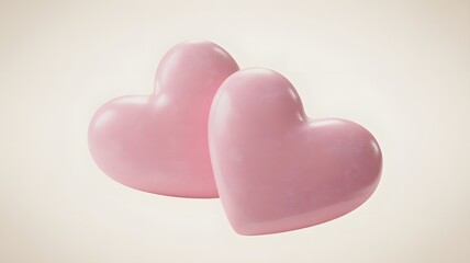 Obraz premium Pink hearts love romantic valentine romance affection tenderness passion sweetheart heart shape sweet 3d