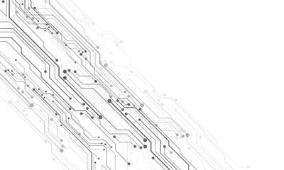 Abstract grey technology circuit data futuristic geometric on white design modern creative background vector