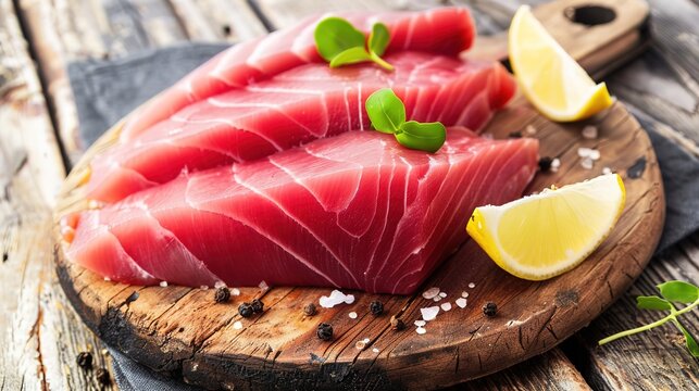 Exquisitely Arranged Tuna Sashim