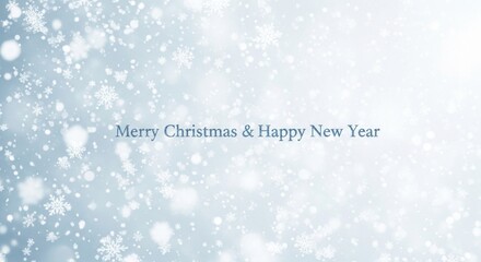A festive Christmas card with snowflakes and the text 'Merry Christmas & Happy New Year'