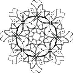  a black and white geometric pattern that resembles a mandala or a mosaic. It is a type of decorative design often used in art and various crafts. 