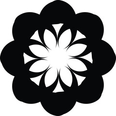  a black and white geometric pattern that resembles a mandala or a mosaic. It is a type of decorative design often used in art and various crafts. 